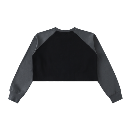 Color-Block Raglan Crop Sweatshirt
