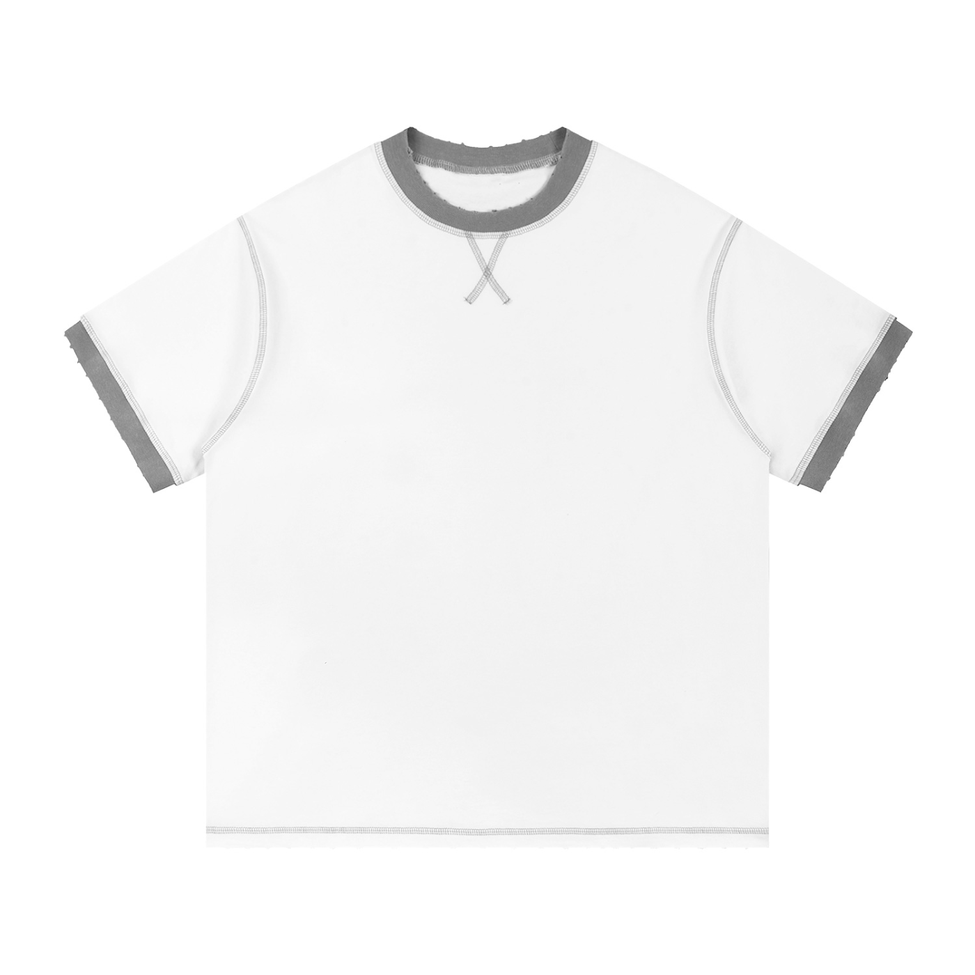 Contrast-Stitch Cotton Tee