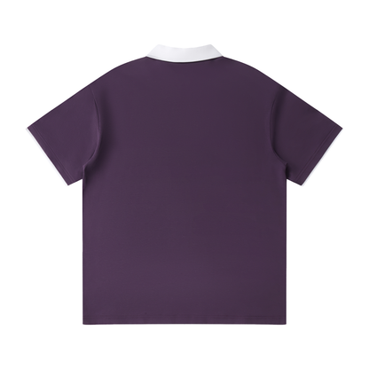 Contrast-Collar Raglan Polo