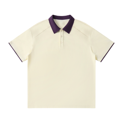 Contrast-Collar Raglan Polo