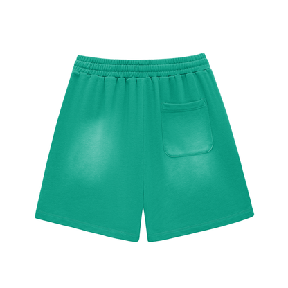 Sun-Fade Raw-Edge Cotton Shorts