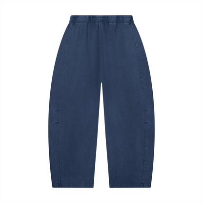 Mineral Wash Barrel-Leg Pants