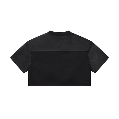 Cropped Paneled V-Neck Top