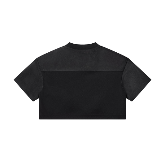 Cropped Paneled V-Neck Top