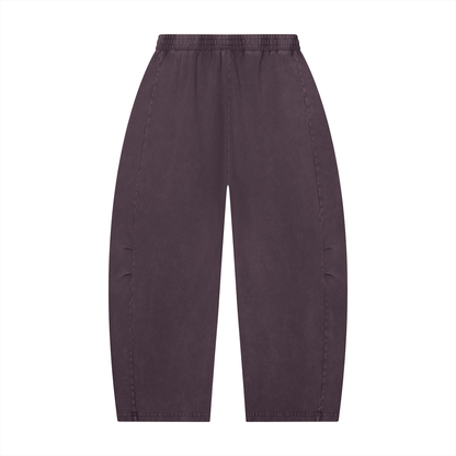 Mineral Wash Barrel-Leg Pants