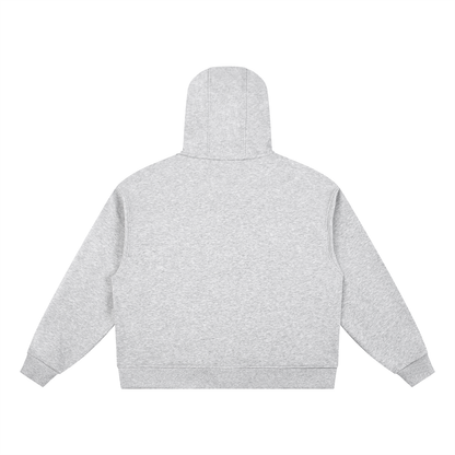 Boxy Button-Placket Hoodie