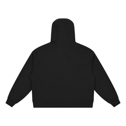 Boxy Button-Placket Hoodie