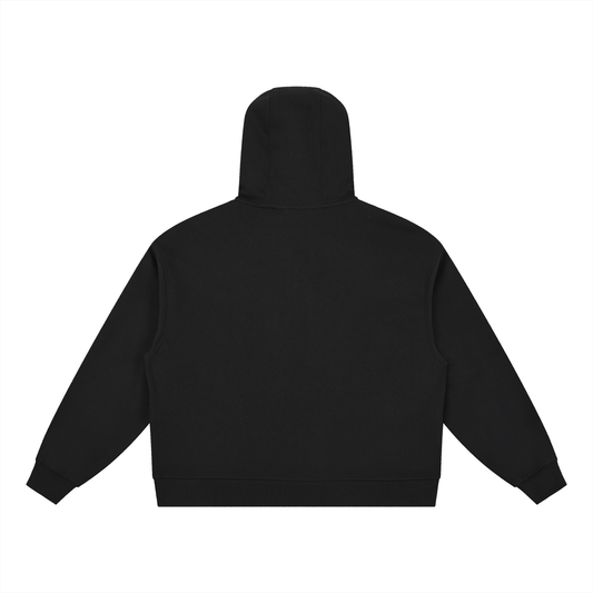 Boxy Button-Placket Hoodie
