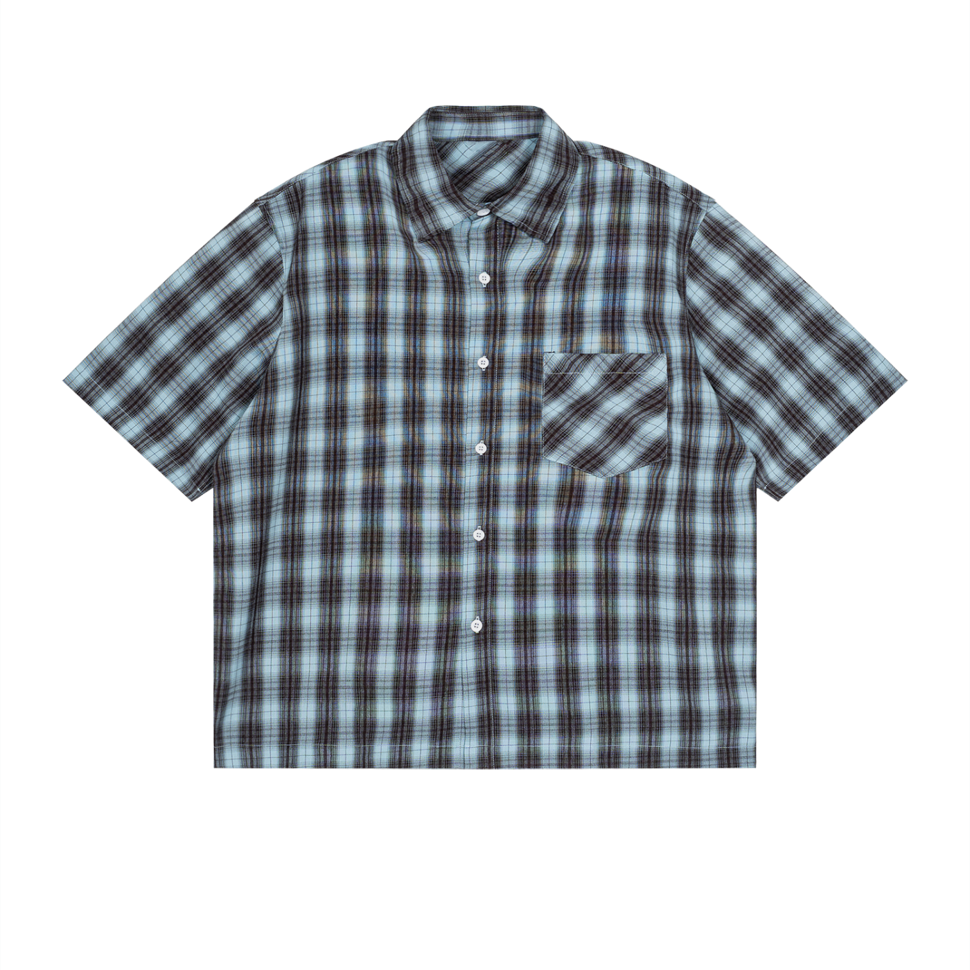 Boxy Plaid Short-Sleeve Shirt