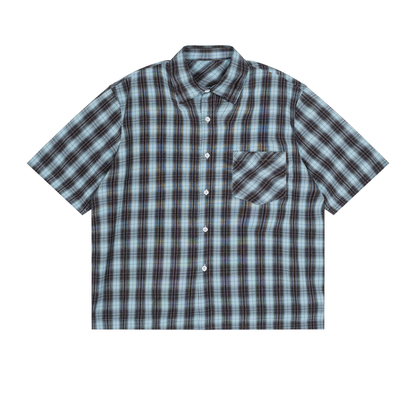 Boxy Plaid Short-Sleeve Shirt