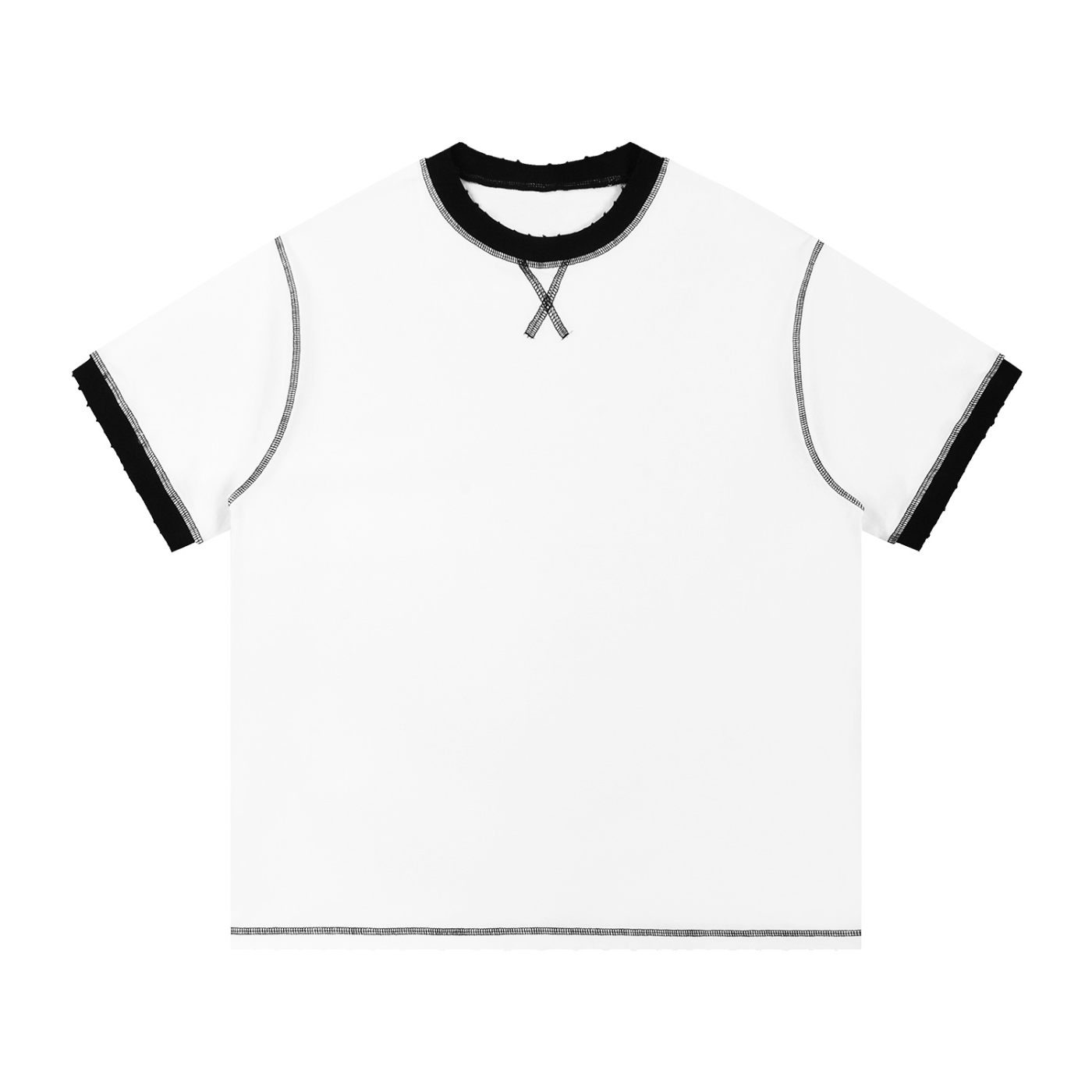 Contrast-Stitch Cotton Tee