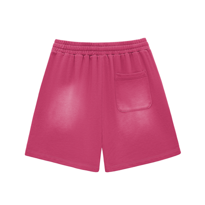 Sun-Fade Raw-Edge Cotton Shorts