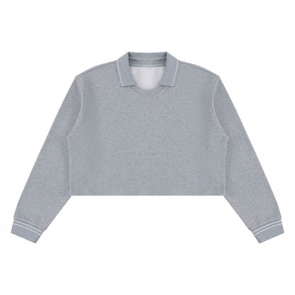 Crop Collared Sweatshirt