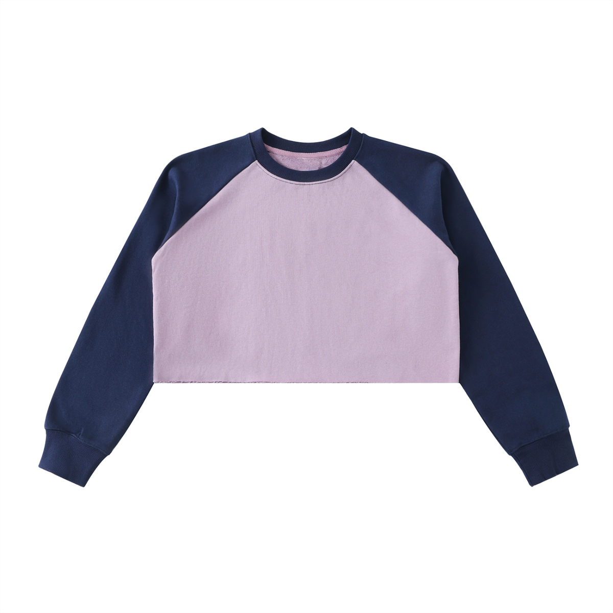 Color-Block Raglan Crop Sweatshirt