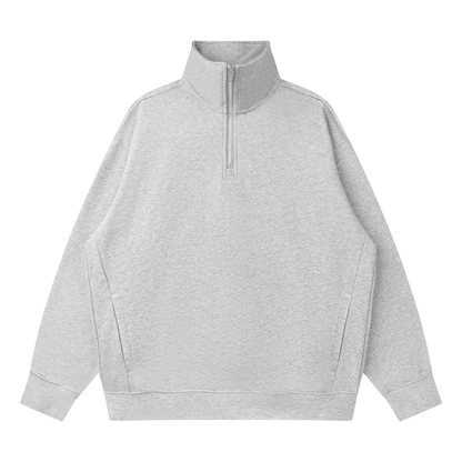 Quarter-Zip Drop-Shoulder Sweatshirt