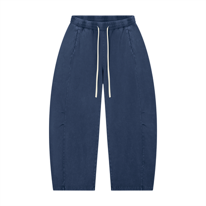 Mineral Wash Barrel-Leg Pants