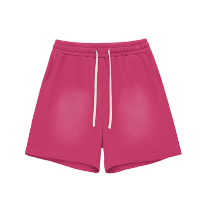 Sun-Fade Raw-Edge Cotton Shorts
