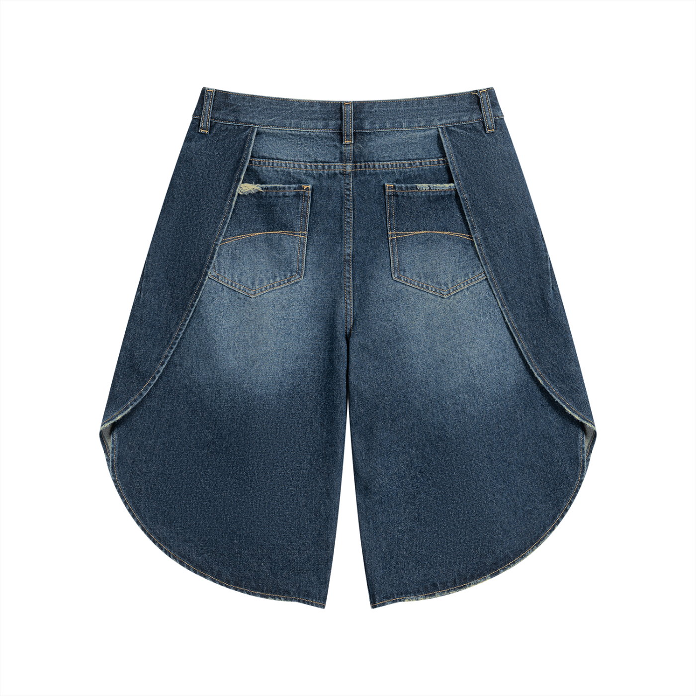 Wide-Leg Denim Shorts