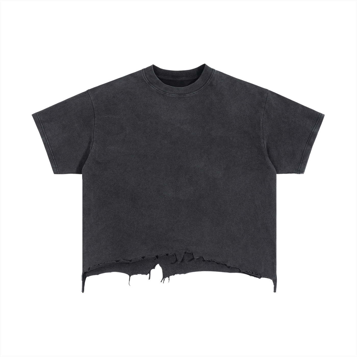 Vintage Wash Distressed Boxy Tee product photo – Aurex