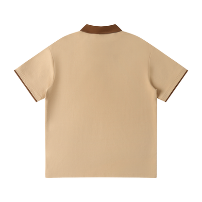 Contrast-Collar Raglan Polo