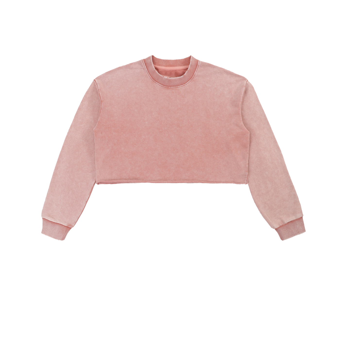 Snow Wash Raw-Edge Crop Sweatshirt