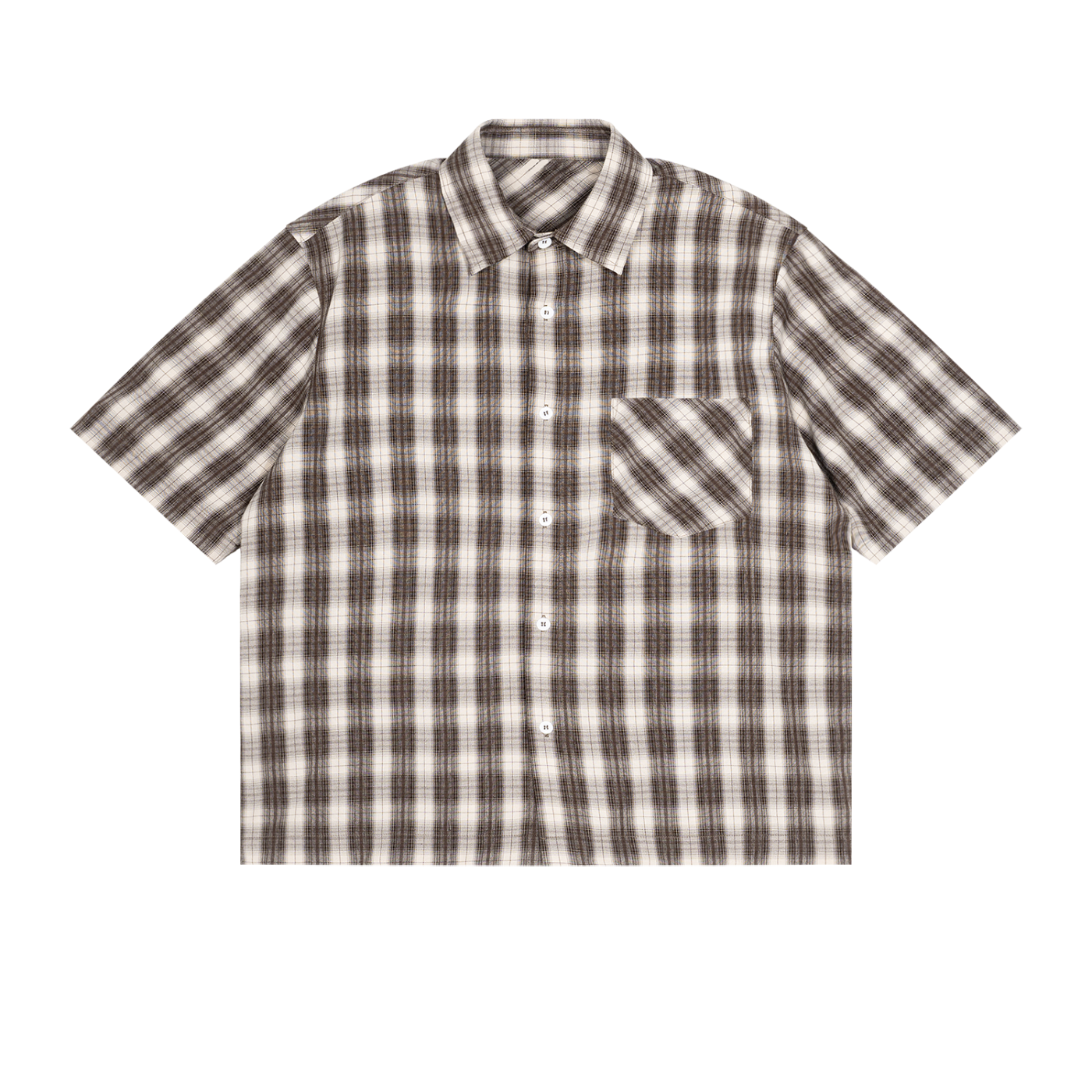 Boxy Plaid Short-Sleeve Shirt