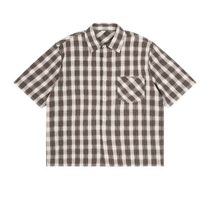 Boxy Plaid Short-Sleeve Shirt