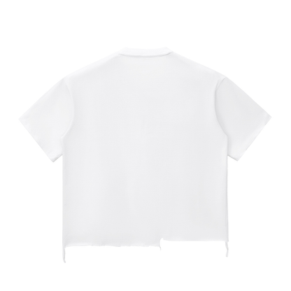 Snow Wash Raw-Hem Boxy Tee