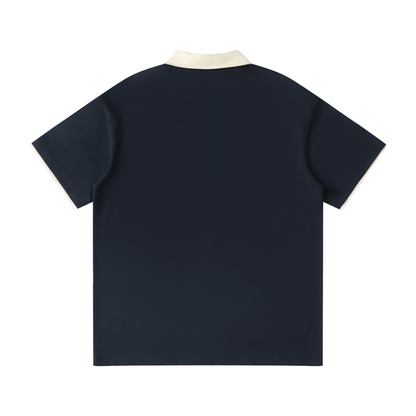 Contrast-Collar Raglan Polo