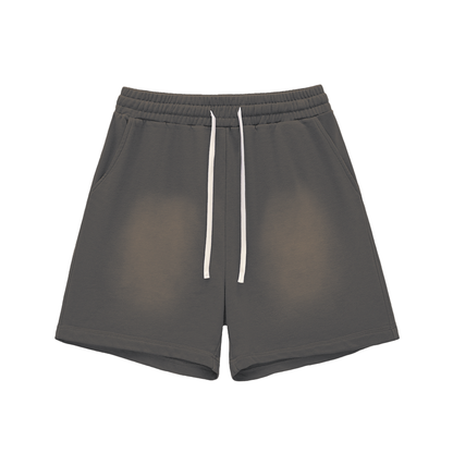 Sun-Fade Raw-Edge Cotton Shorts