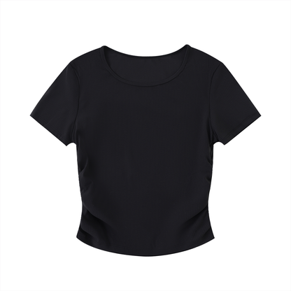 Ruched Bodycon Crop Top product photo – Aurex