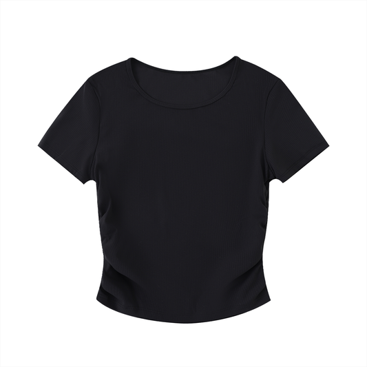 Ruched Bodycon Crop Top product photo – Aurex