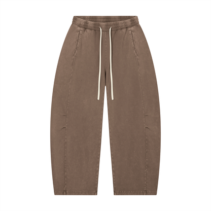 Mineral Wash Barrel-Leg Pants