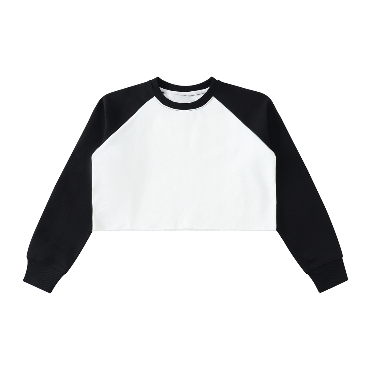 Color-Block Raglan Crop Sweatshirt
