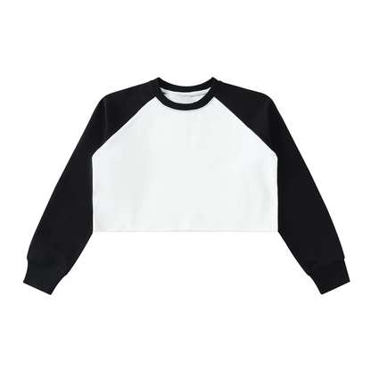 Color-Block Raglan Crop Sweatshirt