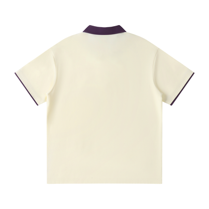 Contrast-Collar Raglan Polo