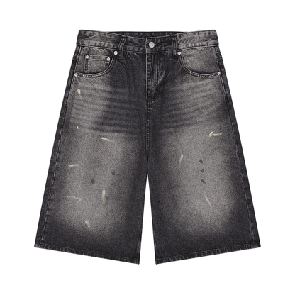 Vintage Wash Wide-Leg Denim Shorts product photo – Aurex