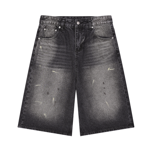 Vintage Wash Wide-Leg Denim Shorts product photo – Aurex
