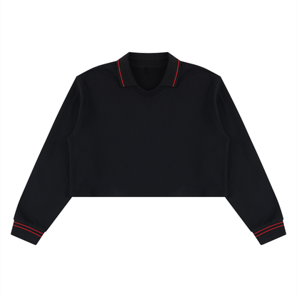 Crop Collared Sweatshirt