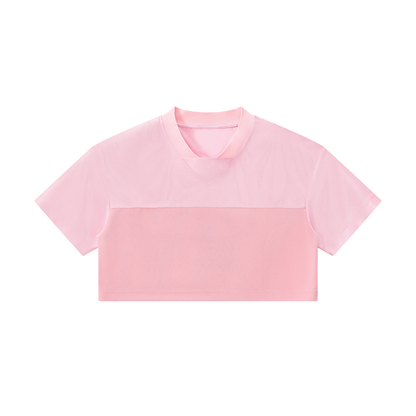 Cropped Paneled V-Neck Top