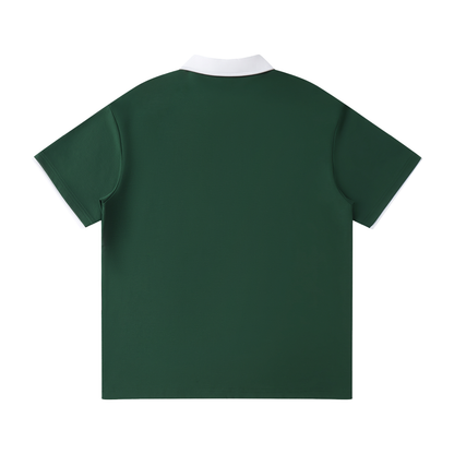 Contrast-Collar Raglan Polo