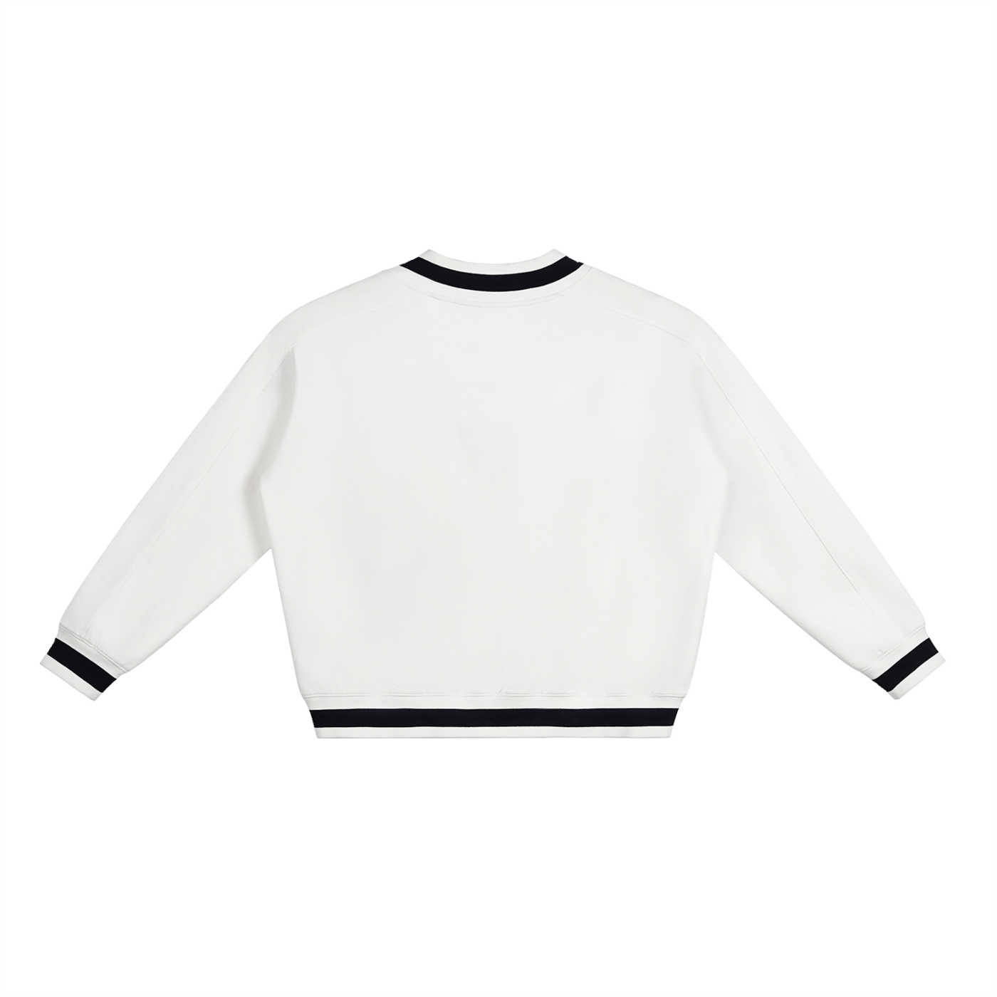 V-Neck Contrast-Collar Sweatshirt