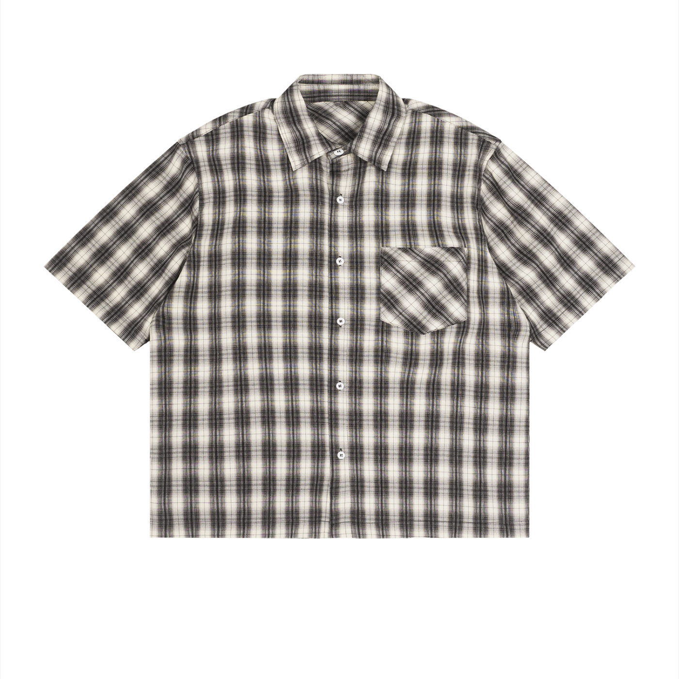 Boxy Plaid Short-Sleeve Shirt product photo – Aurex