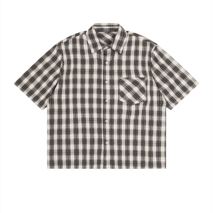 Boxy Plaid Short-Sleeve Shirt product photo – Aurex