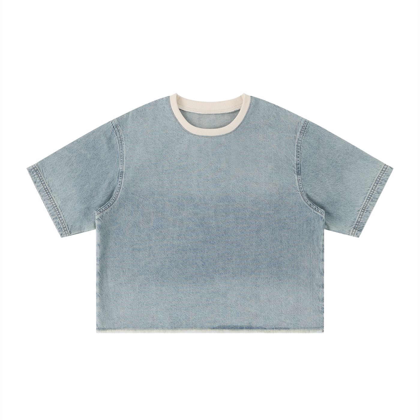 Vintage Wash Boxy Denim Tee product photo – Aurex