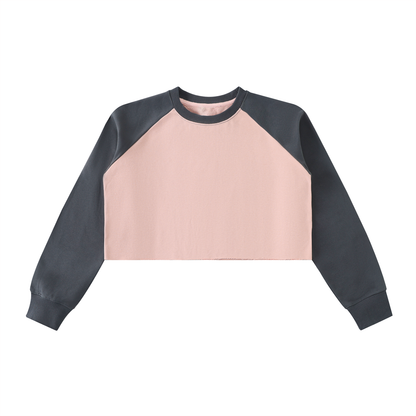 Color-Block Raglan Crop Sweatshirt product photo – Aurex