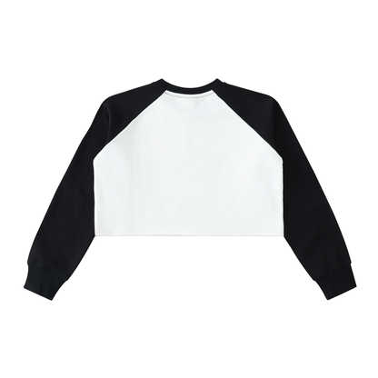 Color-Block Raglan Crop Sweatshirt