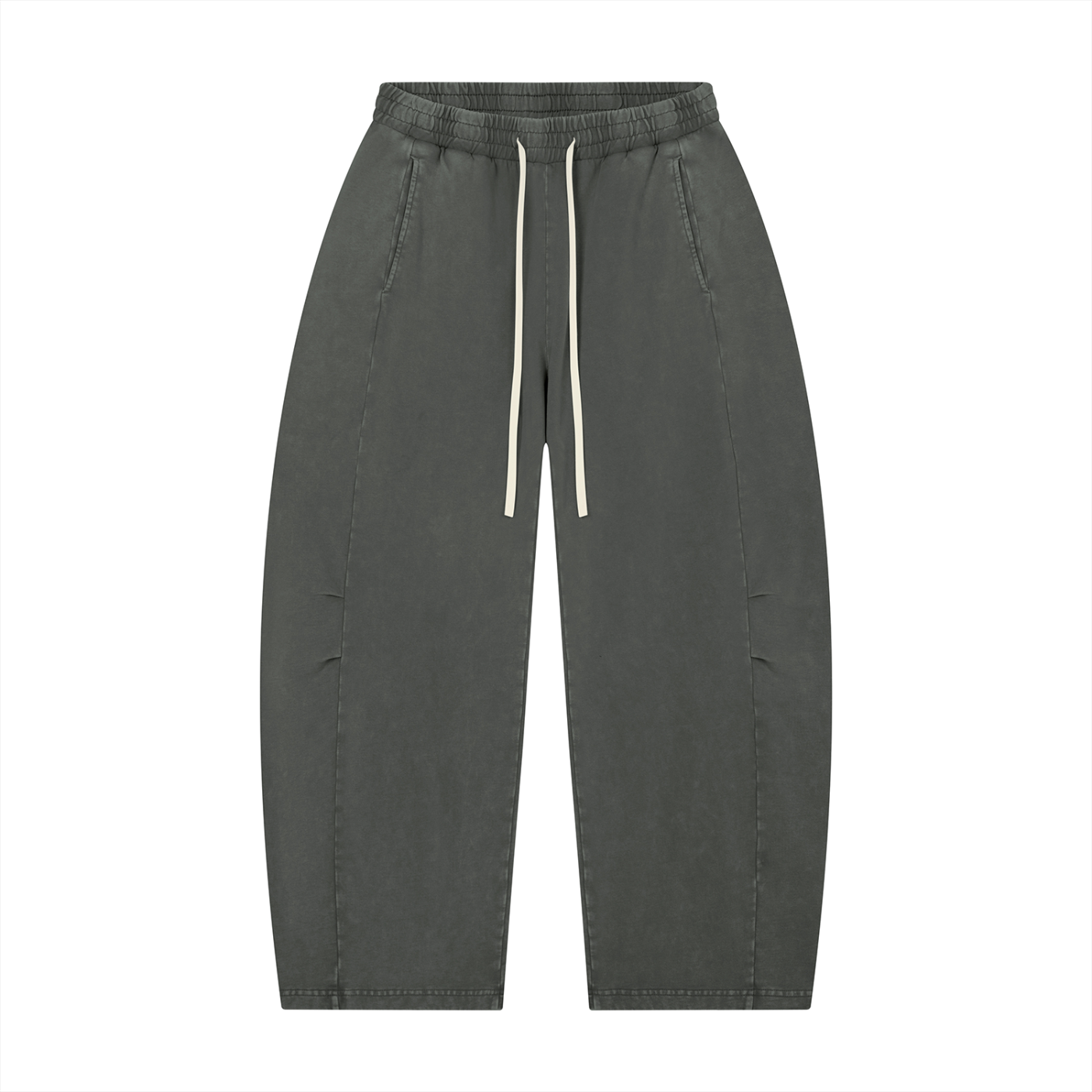 Mineral Wash Barrel-Leg Pants