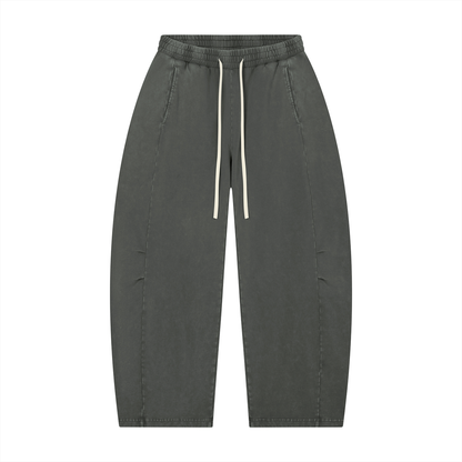 Mineral Wash Barrel-Leg Pants
