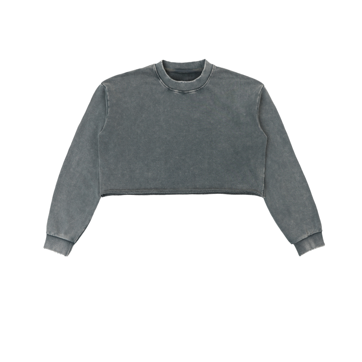 Snow Wash Raw-Edge Crop Sweatshirt product photo – Aurex